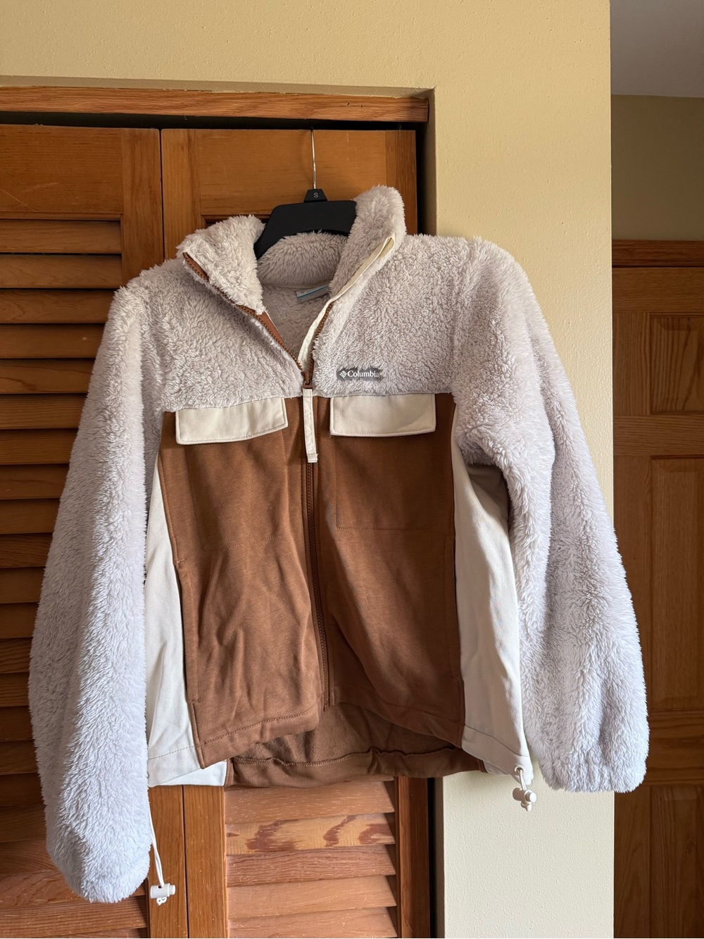 Columbia Sherpa Fleece Jacket - Cream & Brown